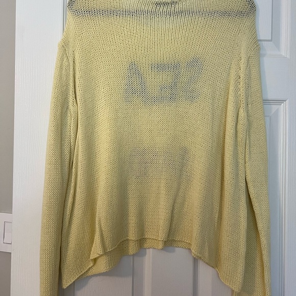 Wooden Ships Yellow Sweater with Blue, White, and Brown Text - Picture 3 of 3